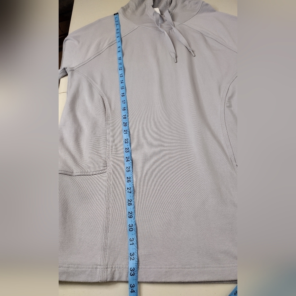 Athleta Cabana Light Purple Relaxed Fit Tunic Hoodie Sweatshirt Size M - Picture 13 of 16